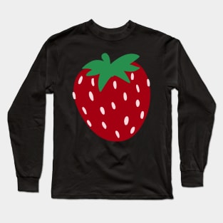 dark red strawberry drawing Long Sleeve T-Shirt